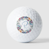 Mooie Floral Monogrammed Golfballen (Voorkant)