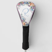 Mooie Floral Monogrammed Golfheadcover (Voorkant)