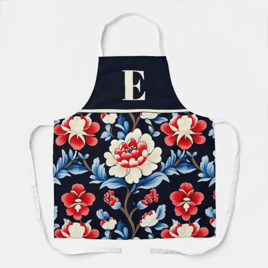 Mooie Floral Monogrammed Schort (Voorkant)