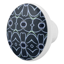 Mooie Floral Navy Cabinet pull Keramische Knop