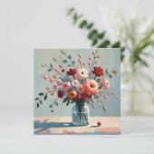 Mooie Floral Note Kaart (Staand voorkant)