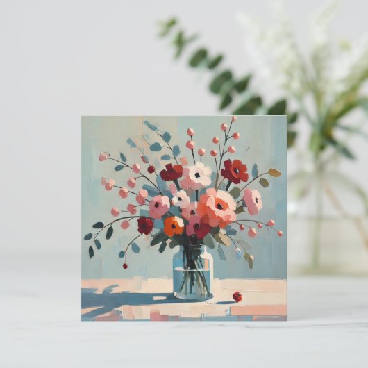 Mooie Floral Note Kaart (Staand voorkant)