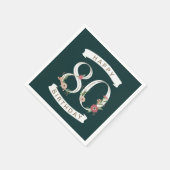 Mooie Floral Numerals 80th Birthday Napkins Servet (Hoek)