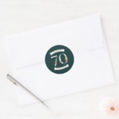 Mooie Floral Numeras 70th Birthday Ronde Sticker (Envelop)
