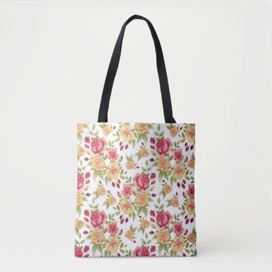 Mooie Floral ontworpen Canvas tas (Voorkant)