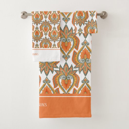 Mooie Floral Paisley Bad Handdoek (Insitu)