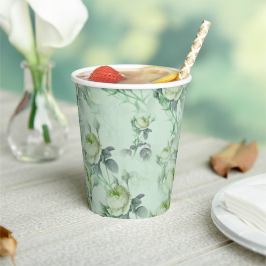 Mooie Floral Papieren Bekers (Insitu)