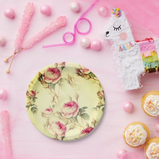 Mooie  Floral Papieren Bordje (Feest)