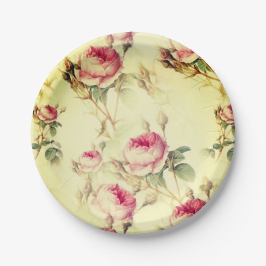 Mooie  Floral Papieren Bordje (Voorkant)