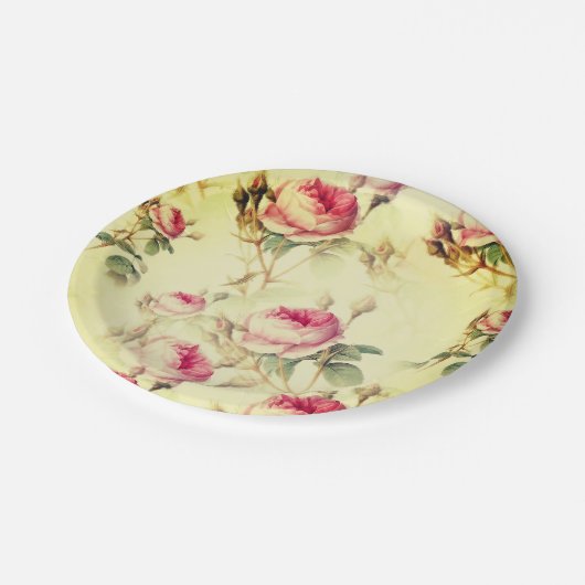 Mooie  Floral Papieren Bordje (Gekanteld)