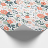 Mooie Floral Pattern Girly Cadeaupapier (Hoek)
