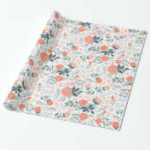 Mooie Floral Pattern Girly Cadeaupapier (Uitgerold)