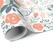 Mooie Floral Pattern Girly Cadeaupapier (Rol Hoek)