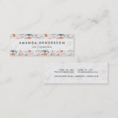 Mooie Floral Pattern Girly Mini Visitekaartje (Voorkant / Achterkant)