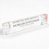 Mooie Floral Pattern Girly Naambordje