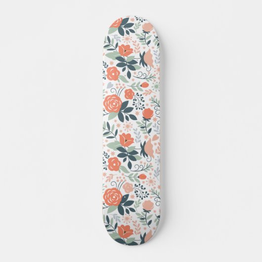 Mooie Floral Pattern Girly Persoonlijk Skateboard (Voorkant)