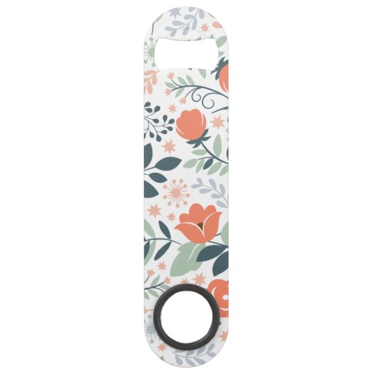 Mooie Floral Pattern Girly Speed Flessenopener (Voorkant)