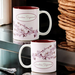 Mooie Floral Pink Cherry Blossom Aangepast Tweekleurige Koffiemok
