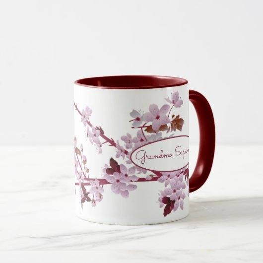Mooie Floral Pink Cherry Blossom Custom Mok (Voorkant rechts)