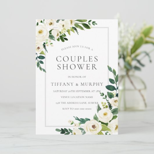 Mooie Floral prachtige Elegant Couples Shower Kaart (Staand voorkant)