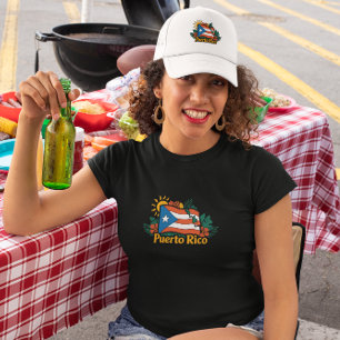 Mooie Floral Puerto Rico Vlag kunstwerk Trucker Pet