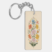 Mooie Floral Quote Sleutelhanger (Voorkant Links)