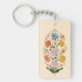 Mooie Floral Quote Sleutelhanger (Voorkant)