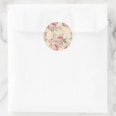 Mooie Floral Ronde Sticker (Tas)