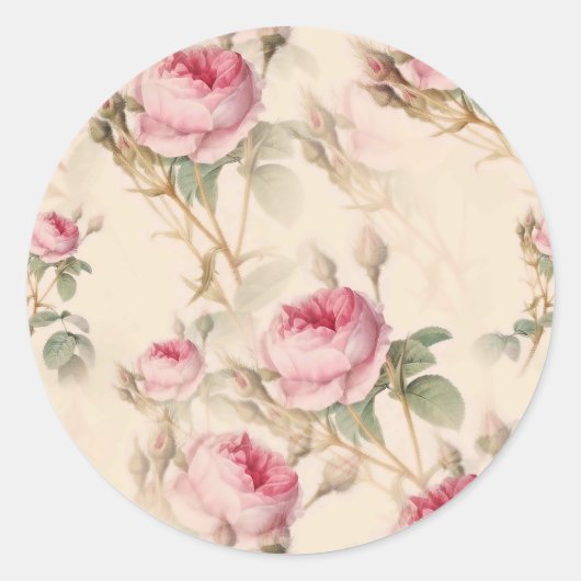 Mooie Floral Ronde Sticker (Voorkant)