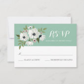 Mooie Floral RSVP Card - Munt Kaartje (Voorkant)