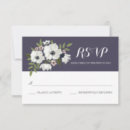 Mooie Floral RSVP-kaart - paarse RSVP Kaartje