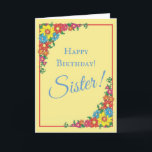 Mooie Floral Sister Birthday Kaart<br><div class="desc">Mooie Floral Sister Birthday Kaart</div>