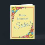Mooie Floral Sister Birthday Kaart<br><div class="desc">Mooie Floral Sister Birthday Kaart</div>