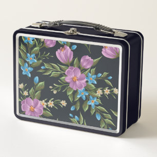 Mooie Floral Sketch Metal Lunch Box
