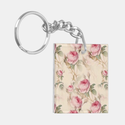 Mooie  Floral Sleutelhanger (Voorkant Links)