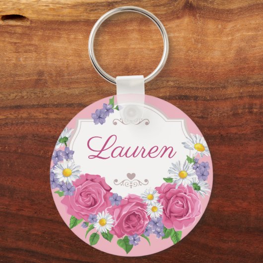 Mooie Floral-Sleutelhanger Sleutelhanger (Voorkant)