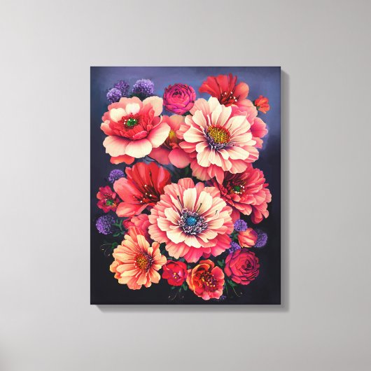 Mooie Floral Stretched Canvas Afdruk (Voorkant)