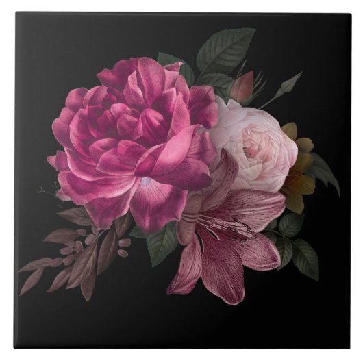 Mooie Floral  Tegeltje (Voorkant)