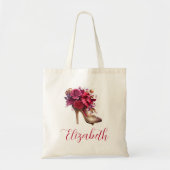 Mooie Floral thema hoge hak schoen Tote Bag (Voorkant)