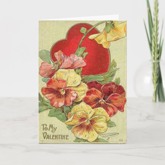Mooie Floral Valentijnsdag Kaart (Voorkant)