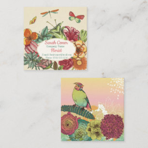 Mooie Floral Vierkante Visitekaartje