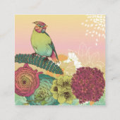 Mooie Floral Vierkante Visitekaartje (Achterkant)