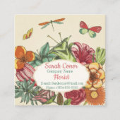Mooie Floral Vierkante Visitekaartje (Voorkant)
