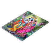 Mooie Floral Vintage Krishna Radha Notitieboek (Linkerzijde)