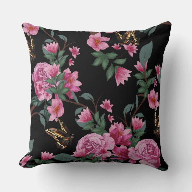 Mooie Floral  vlinderpiloot Kussen (Voorkant)