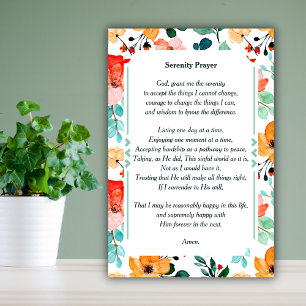 Mooie Floral-Waterverf De Serenity Prayer Poster