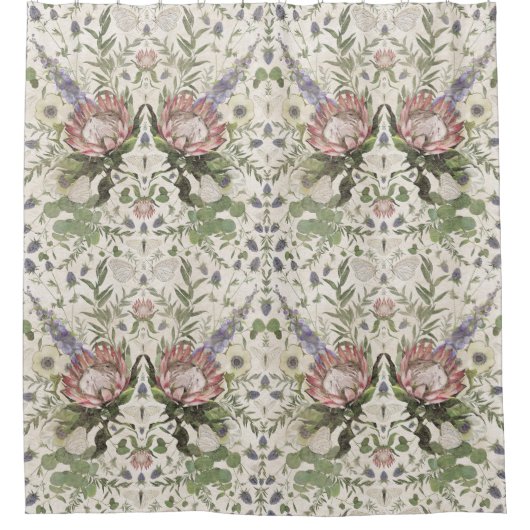 Mooie Floral-Waterverf Douchegordijn (Voorkant)