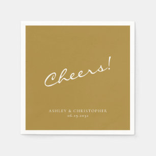 Mooie Floral Waterverf Gold Wedding Servet