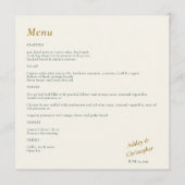 Mooie Floral Waterverf Ivoor Bruiloft Menu (Voorkant)