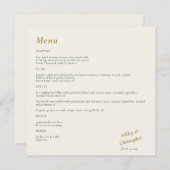 Mooie Floral Waterverf Ivoor Bruiloft Menu (Voorkant / Achterkant)